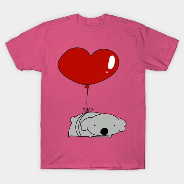 Heart Balloon Koala T-Shirt by saradaboru